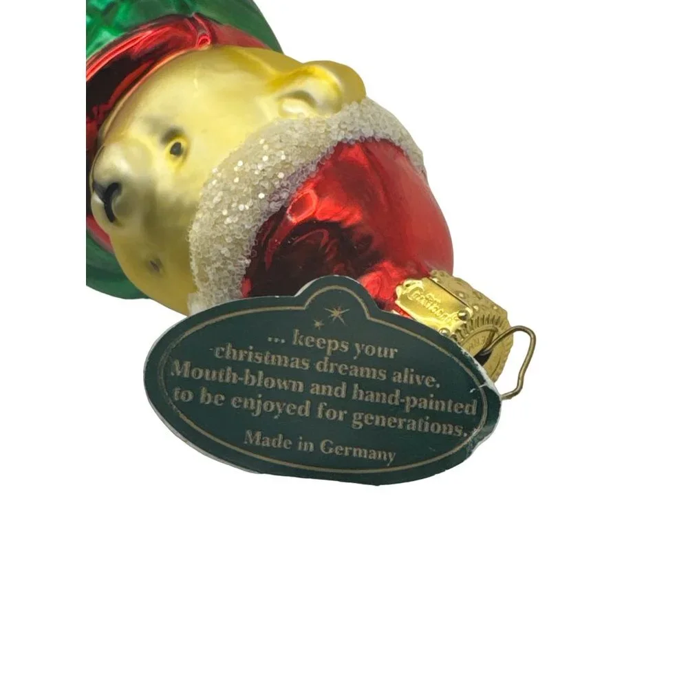 Christborn Bear Blown Glass Christmas Ornaments Germany